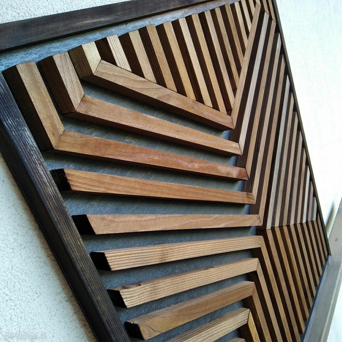 Obraz z drewna 3D 76x76 - Maurita (jasny lub ciemny orzech), dekoracja ścienna
