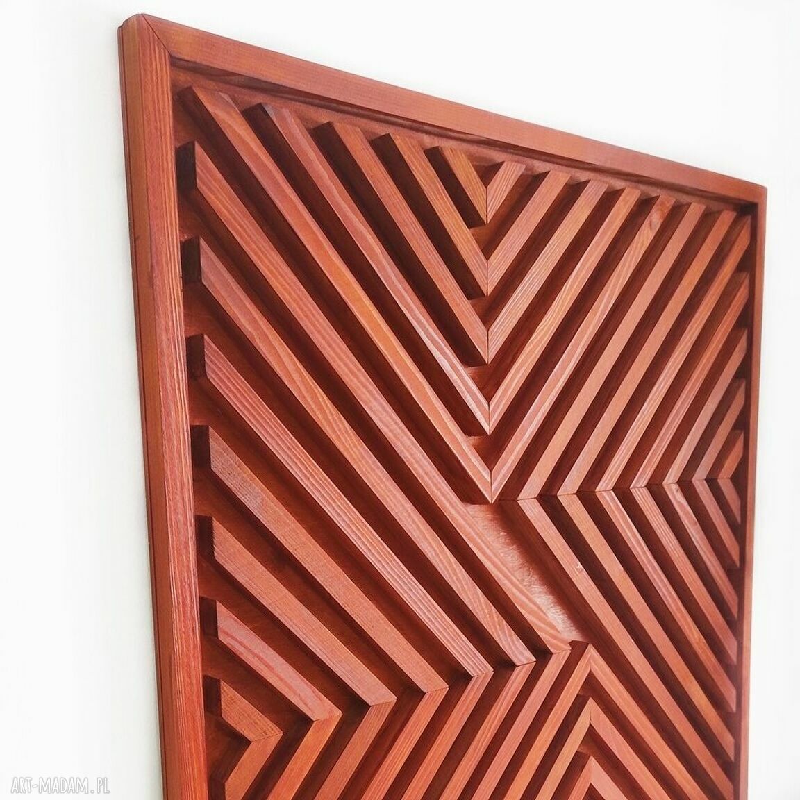 Obraz z drewna - dekoracja ścienna abstrakcja 76x76 cm (mahoń mat)