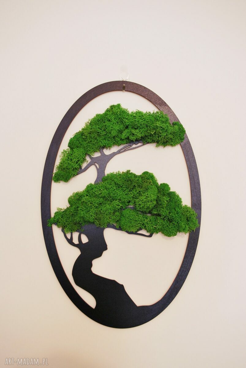 Obraz z mchu chrobotek na ścianę #2 - naturalna dekoracja bonsai