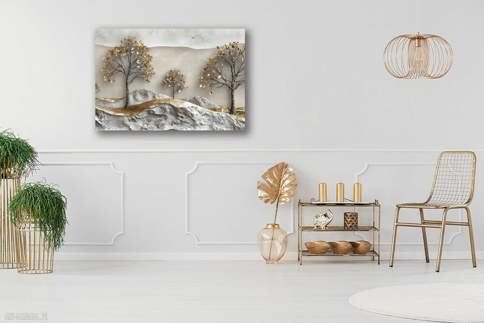 Obraz Złote Drzewa 25 na płótnie 120x80 cm
