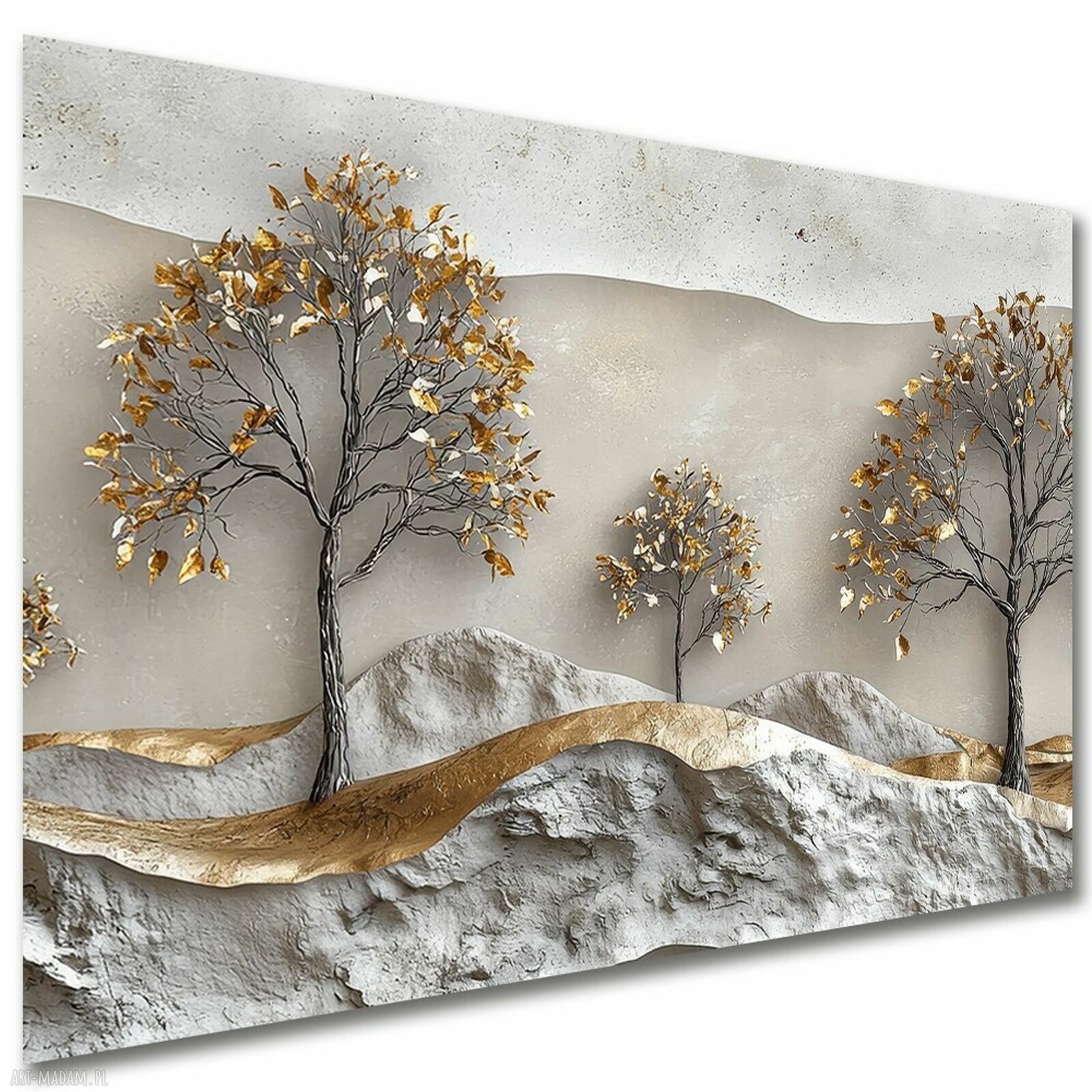 Obraz Złote Drzewa 25 na płótnie 120x80 cm