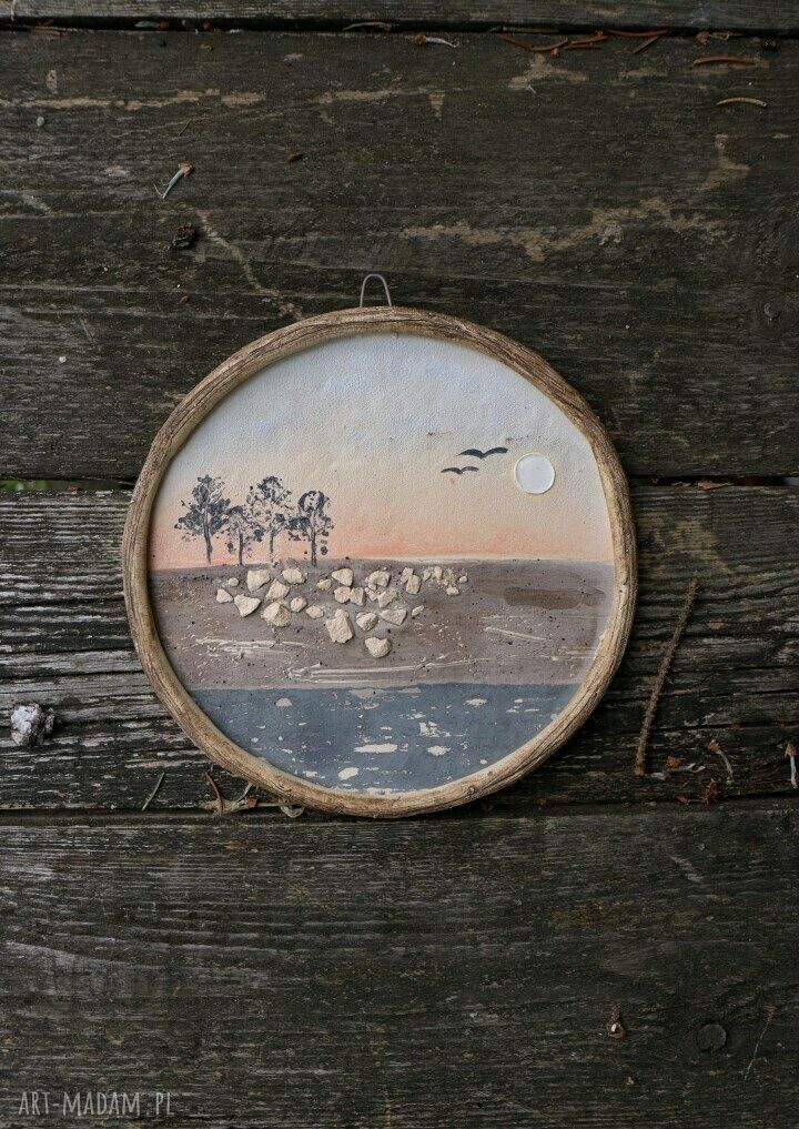 Obrazek ceramiczny Zachód Słońca - Enio Art (ok. 18 cm)