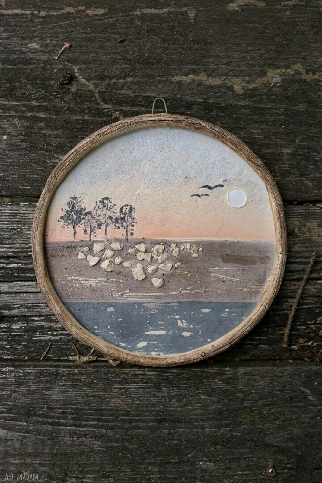 Obrazek ceramiczny Zachód Słońca - Enio Art (ok. 18 cm)