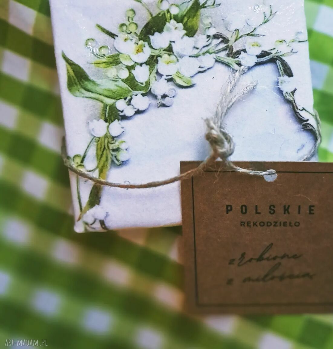 Obrazek decoupage Konwalie na komunię - prezent na sztaludze