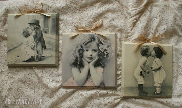 Obrazek decoupage Retro - "Mała Kokietka"