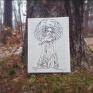 oryginalne obrazy obrazek haftowany leśna dziewczyna