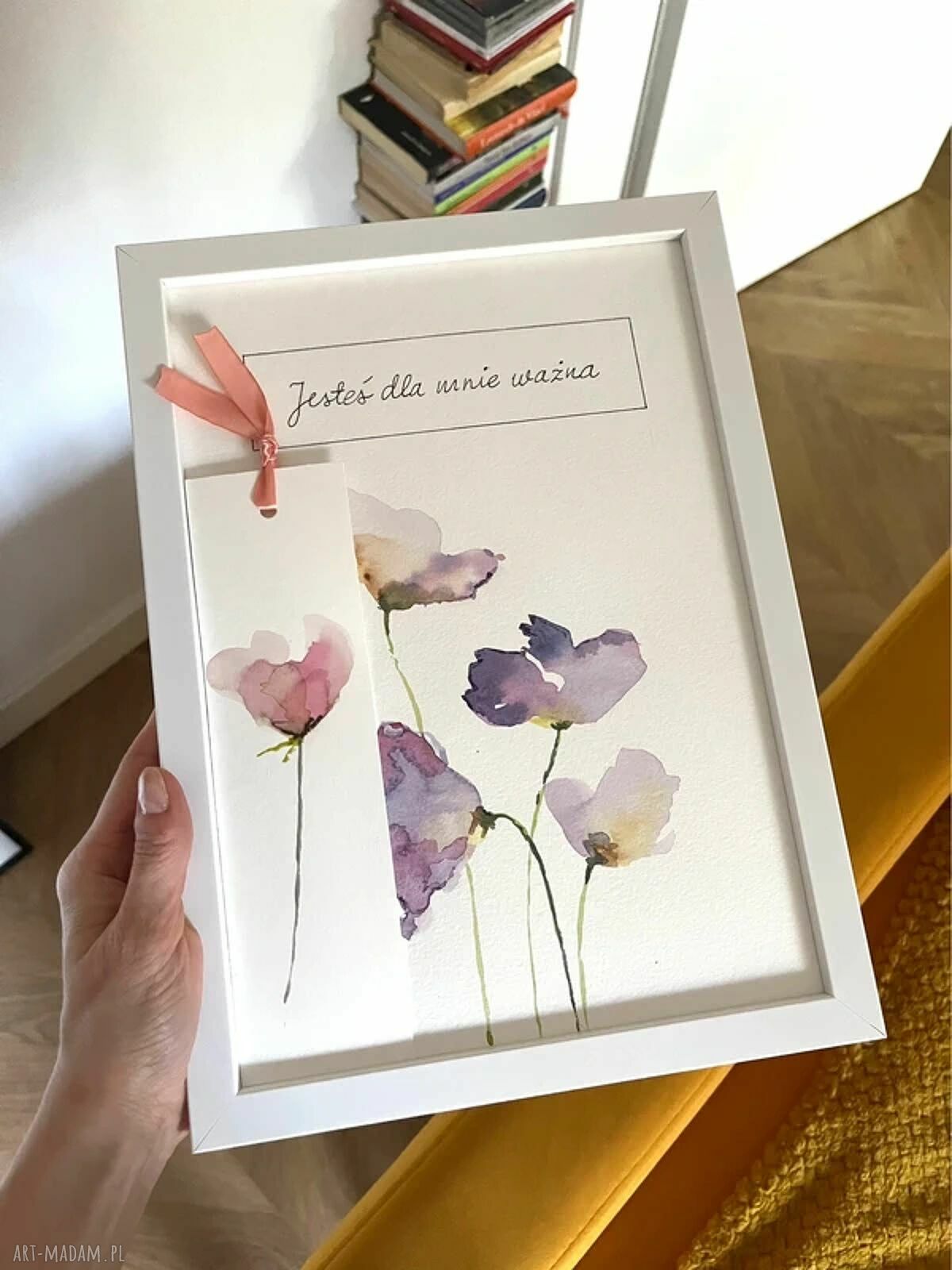 Ręcznie malowany obrazek A4 z personalizowanym napisem