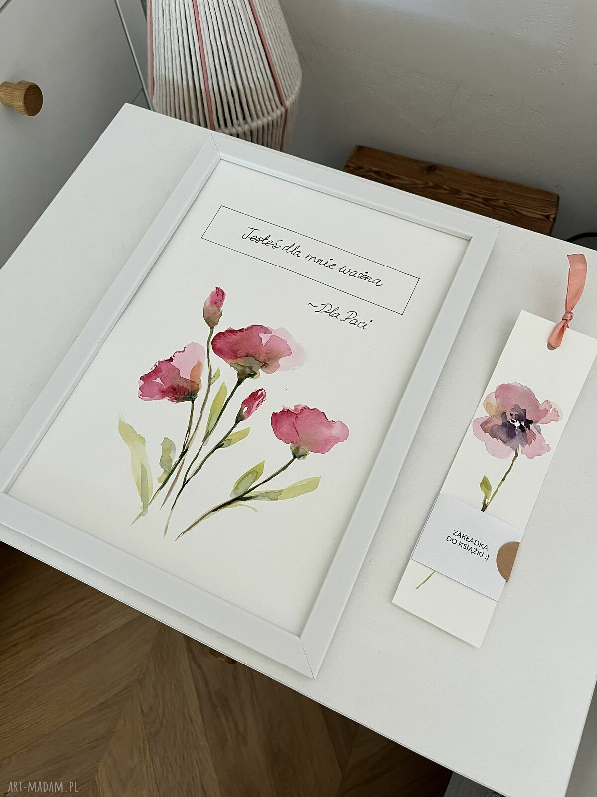 Ręcznie malowany obrazek A4 z personalizowanym napisem