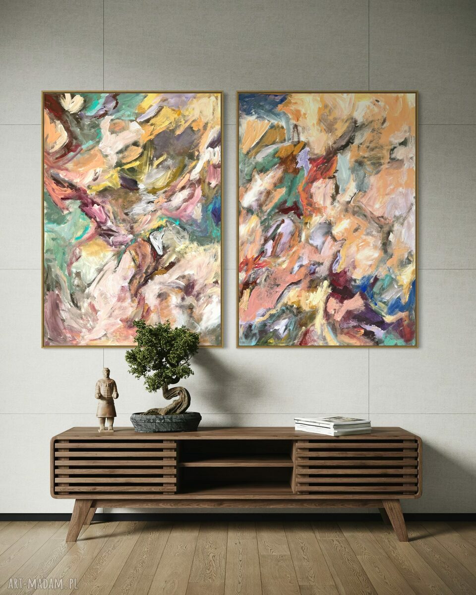 Zestaw obrazów malowanych 100x70 cm