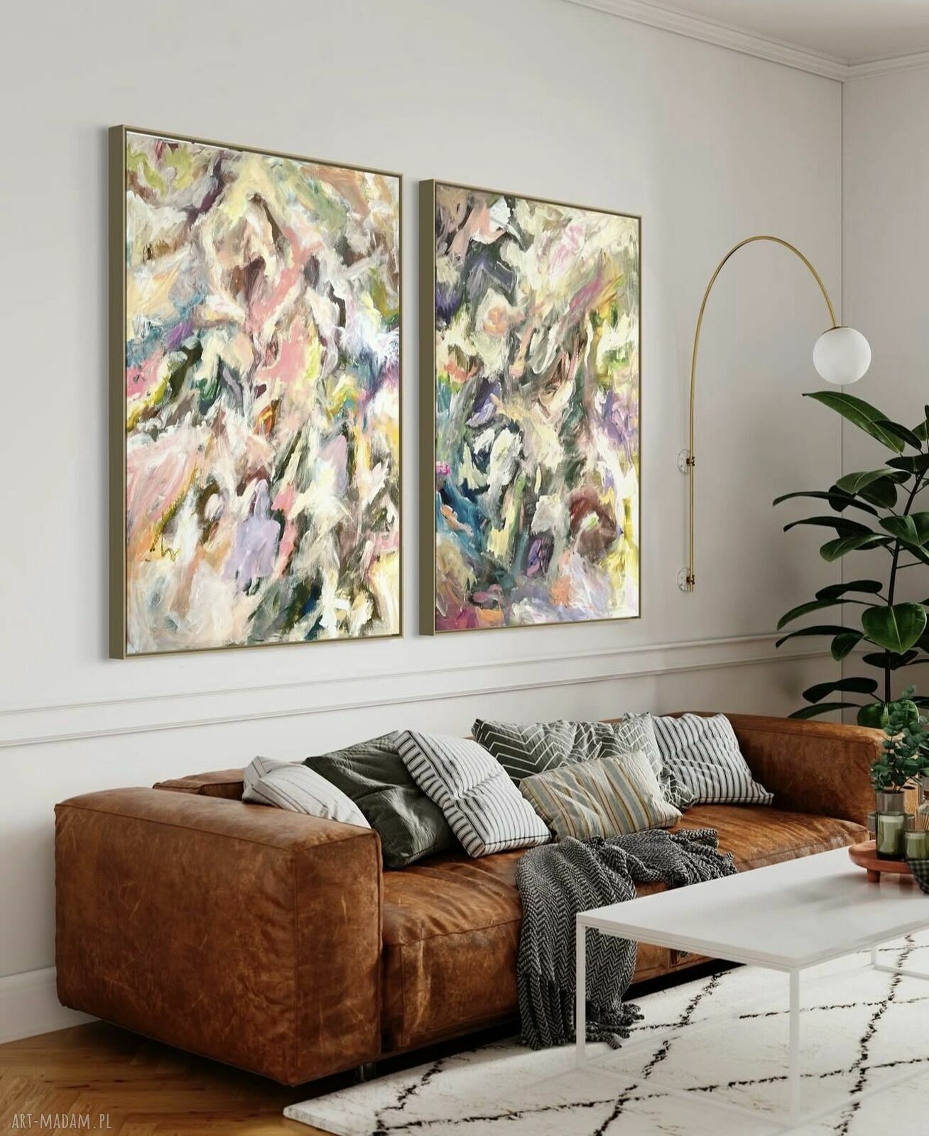 Zestaw abstrakcji 100x70 cm - sygnowany i numerowany
