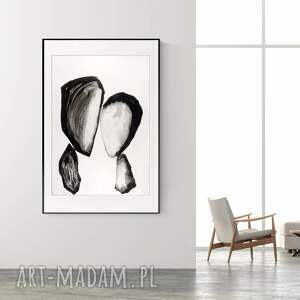 obraz 70x100 cm wykonany ręcznie abstrakcja obraz do salonu - grafika czarno