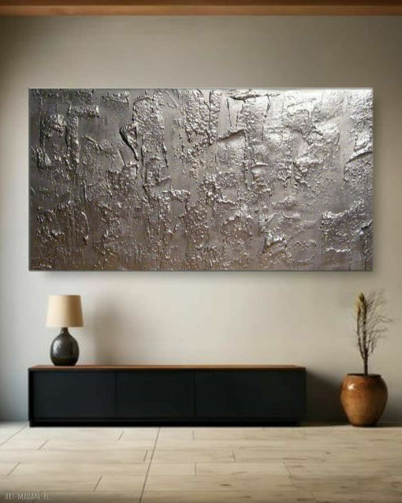 Obrazy do salonu - reliefy ścienne na płótnie wielkoformatowym 80x160 cm