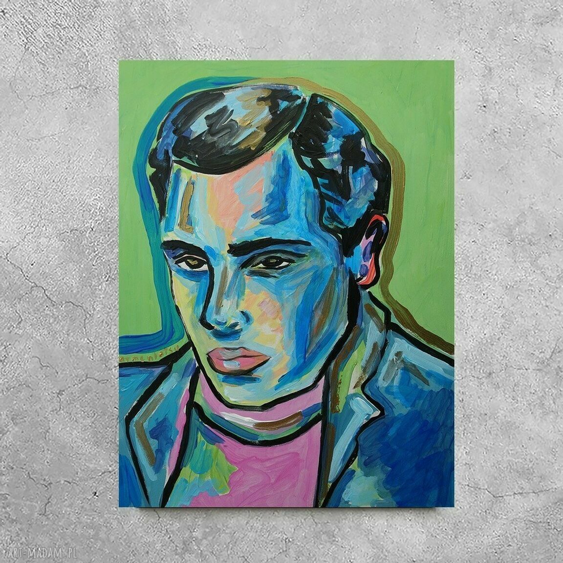 Obraz Marlon Brando Old Cinema - ręcznie malowany akryl na płycie do salonu