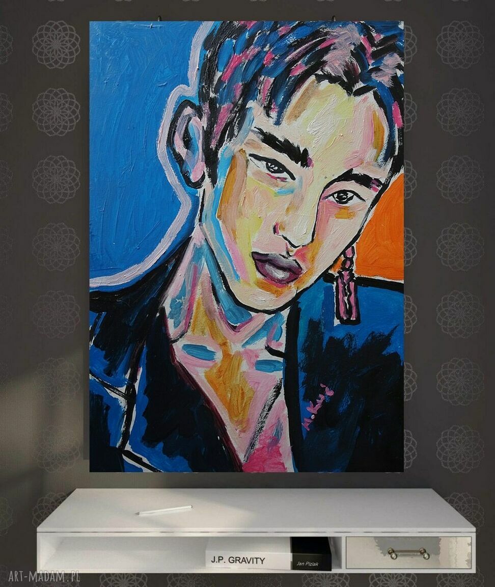Obraz olejny NCT KPOP Winwin do salonu - 21 x 29 cm