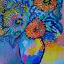 hand made obrazy obraz olejny kolorowe kwiaty