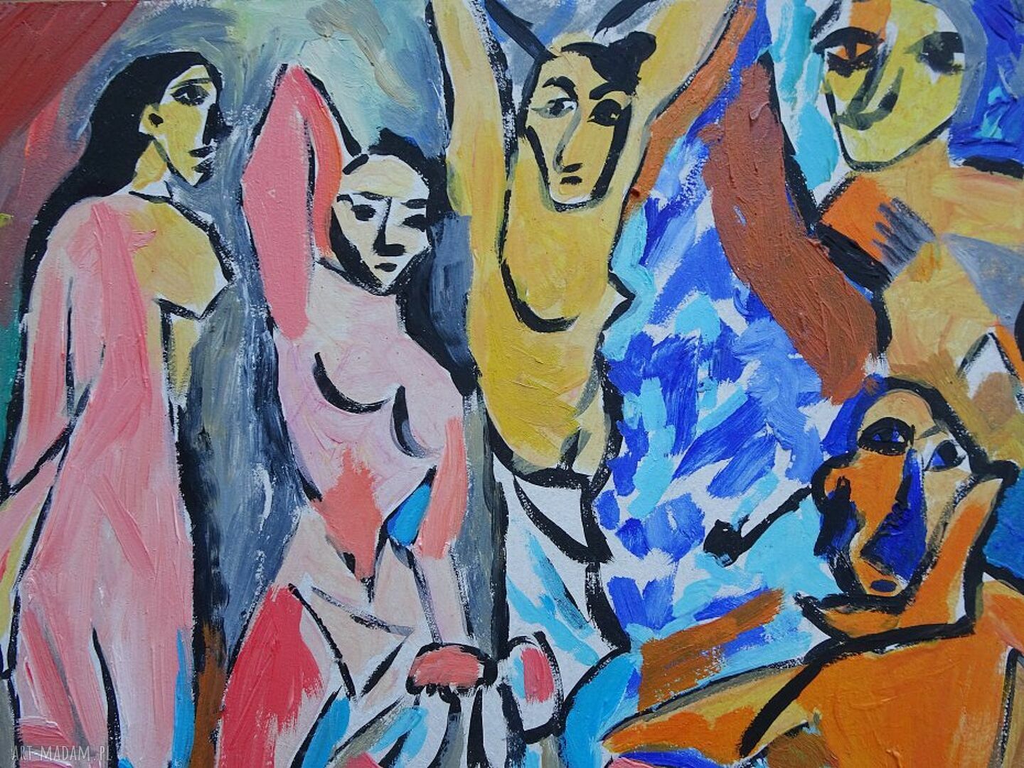 Obraz Pablo Picasso „Panny z Awinion” na zamówienie do salonu - ręcznie inspirowany