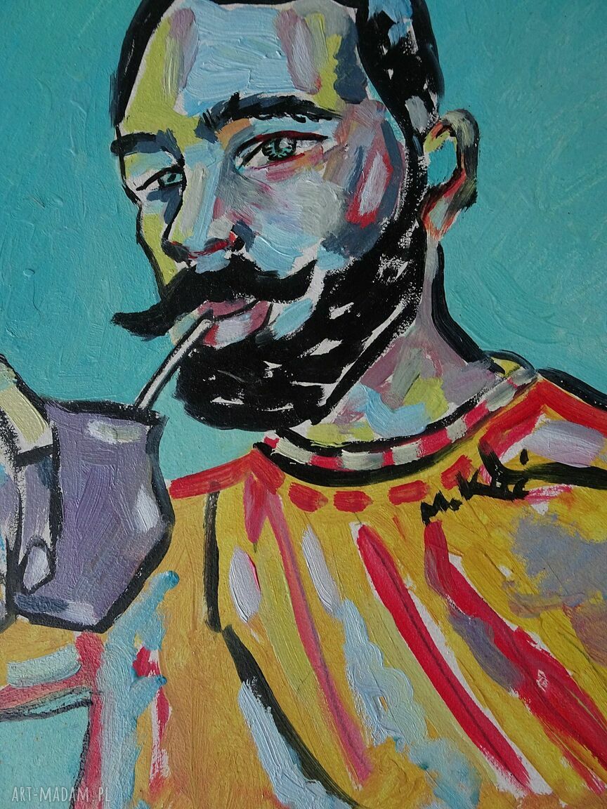 Obraz ręcznie malowany portret Sarmaty na zamówienie - edycja limitowana 21x29