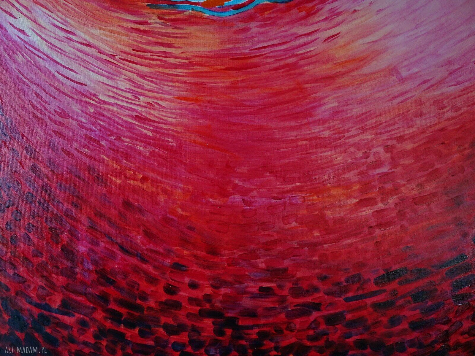 Duży obraz olejny „Dno” abstrakcja 100x70 cm na blejtramie