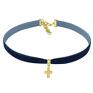 autorskie naszyjniki choker navy blue velvet