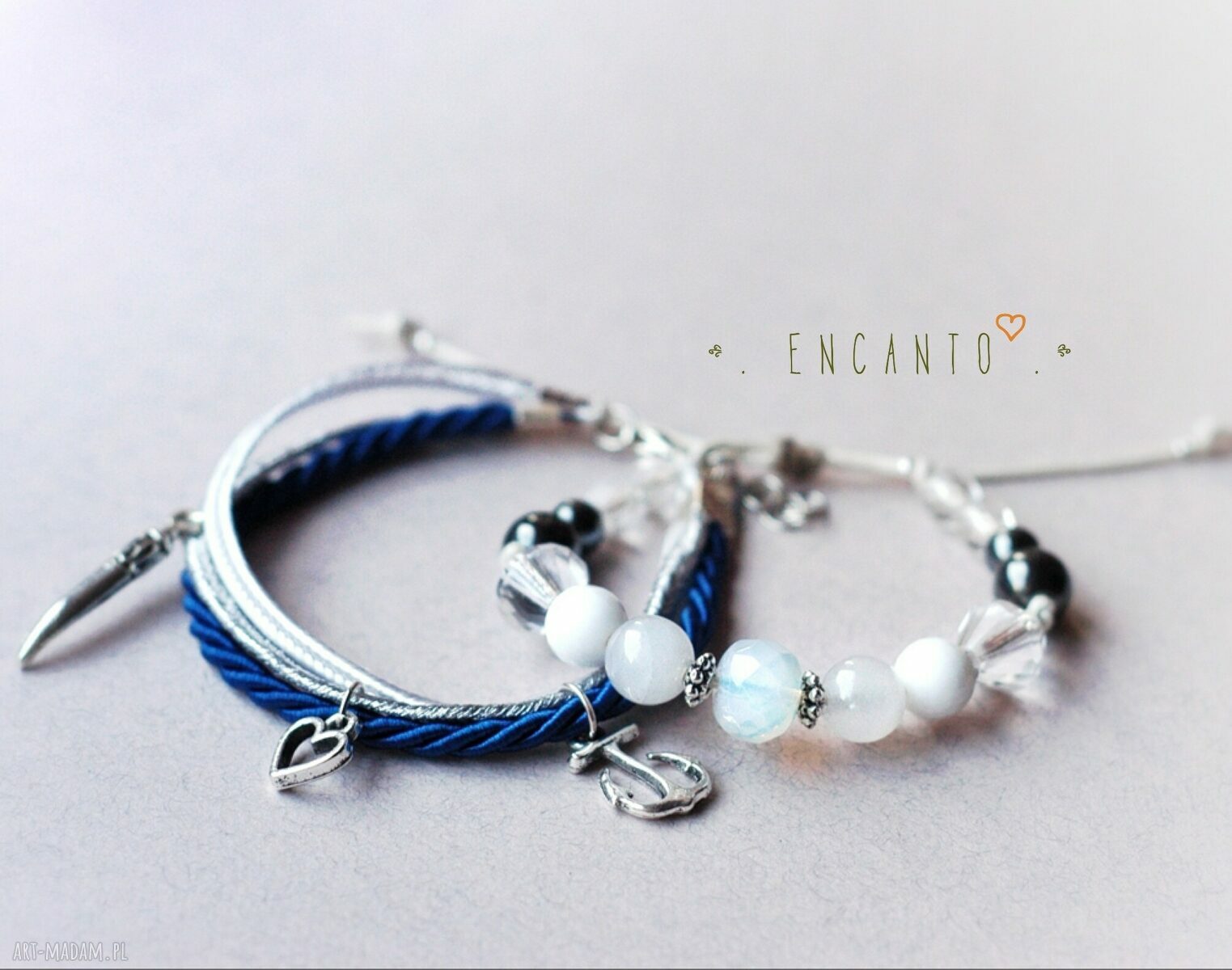 Ocean Cruise - bransoletki handmade z opalem, jadeitem i kotwicą