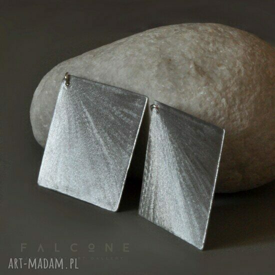 Ocean Spokojny - surowe, połyskujące kolczyki z aluminium i srebra 925