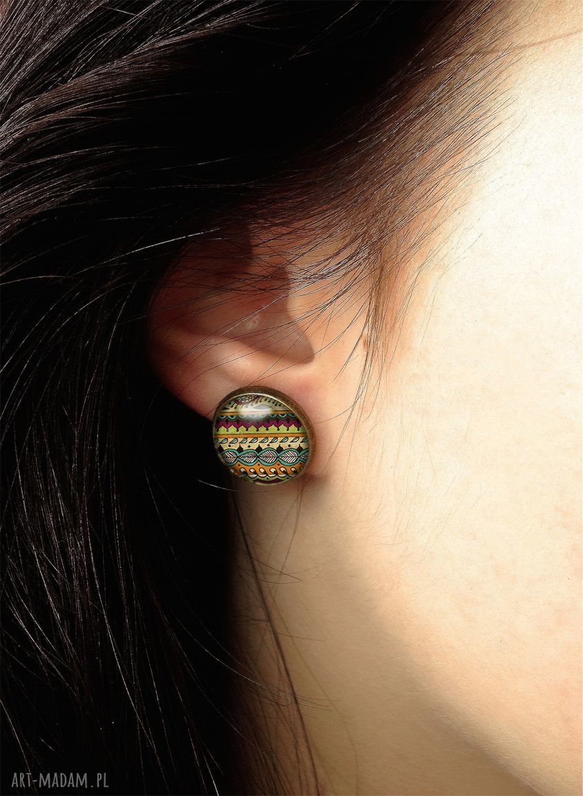 kolczyki: Oczy jaszczura Kolczyki wkręty hand made