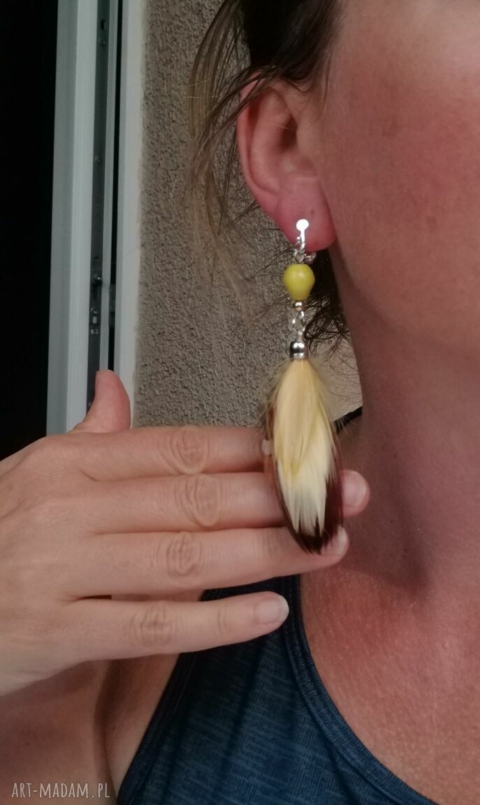 Klipsy Frida z frędzlami - lekkie boho handmade