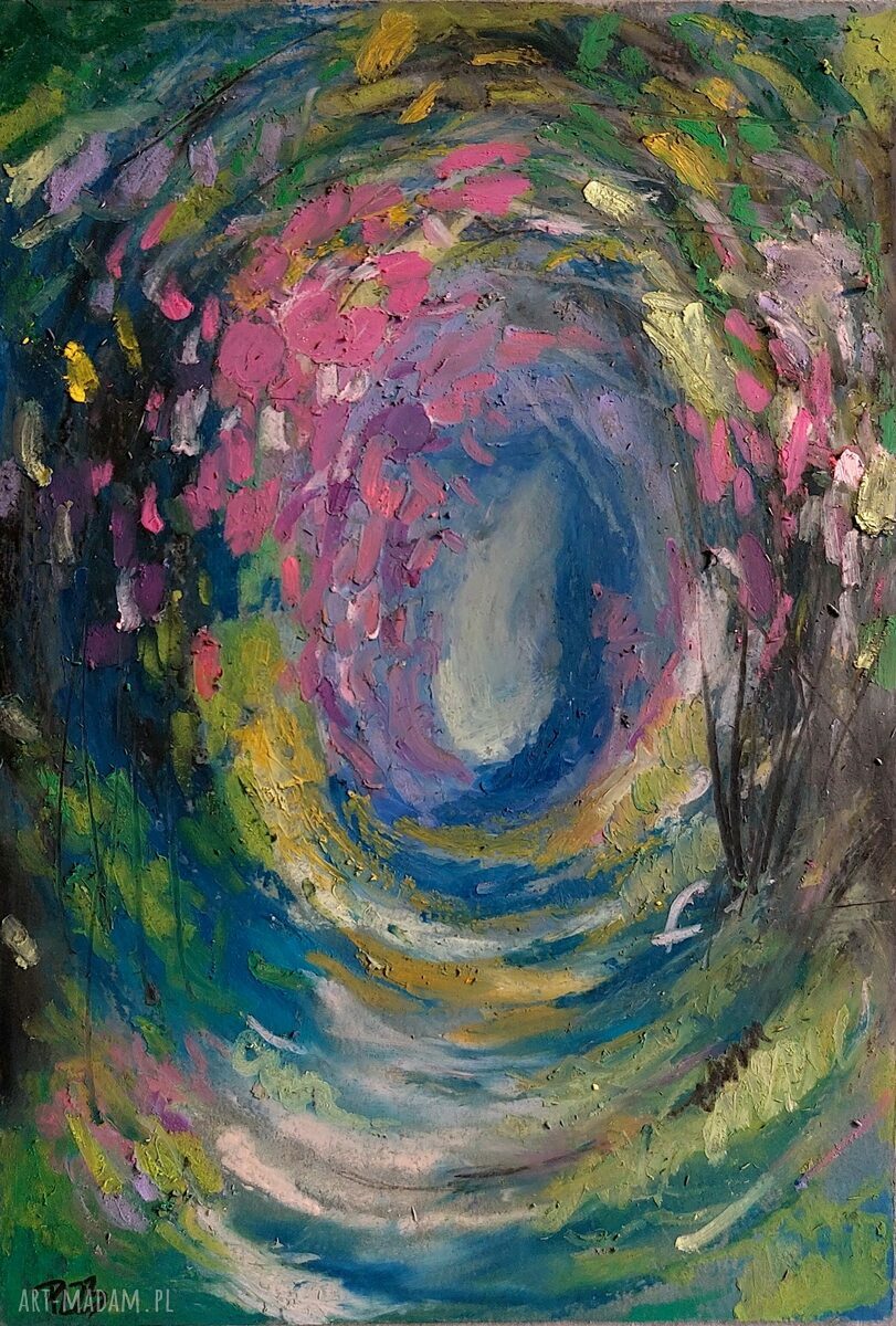 OGRÓD II - rysunek pastelami olejnymi (A5) Paulina Lebida