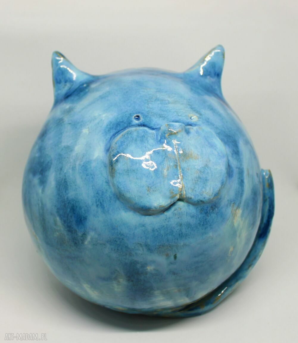 Ogromna skarbonka ceramiczna w kształcie kota - 75 cm
