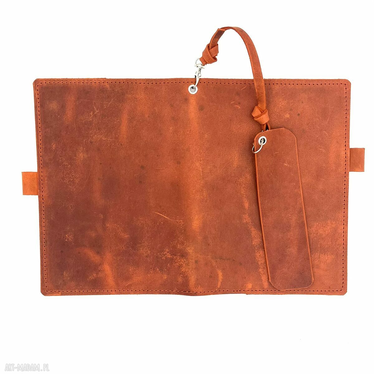 notesy: Pomarańczowa okładka skórzana na zeszyt formatu A5. ręcznie wykonane