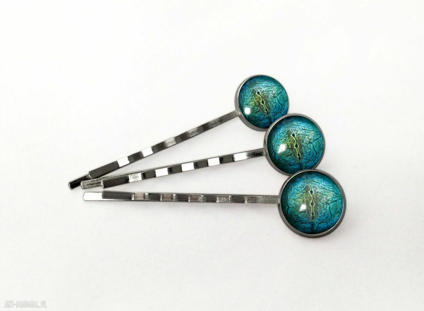 ozdoby do włosów: Oko Jaszczura 3 Wsuwki do włosów ręcznie wykonane