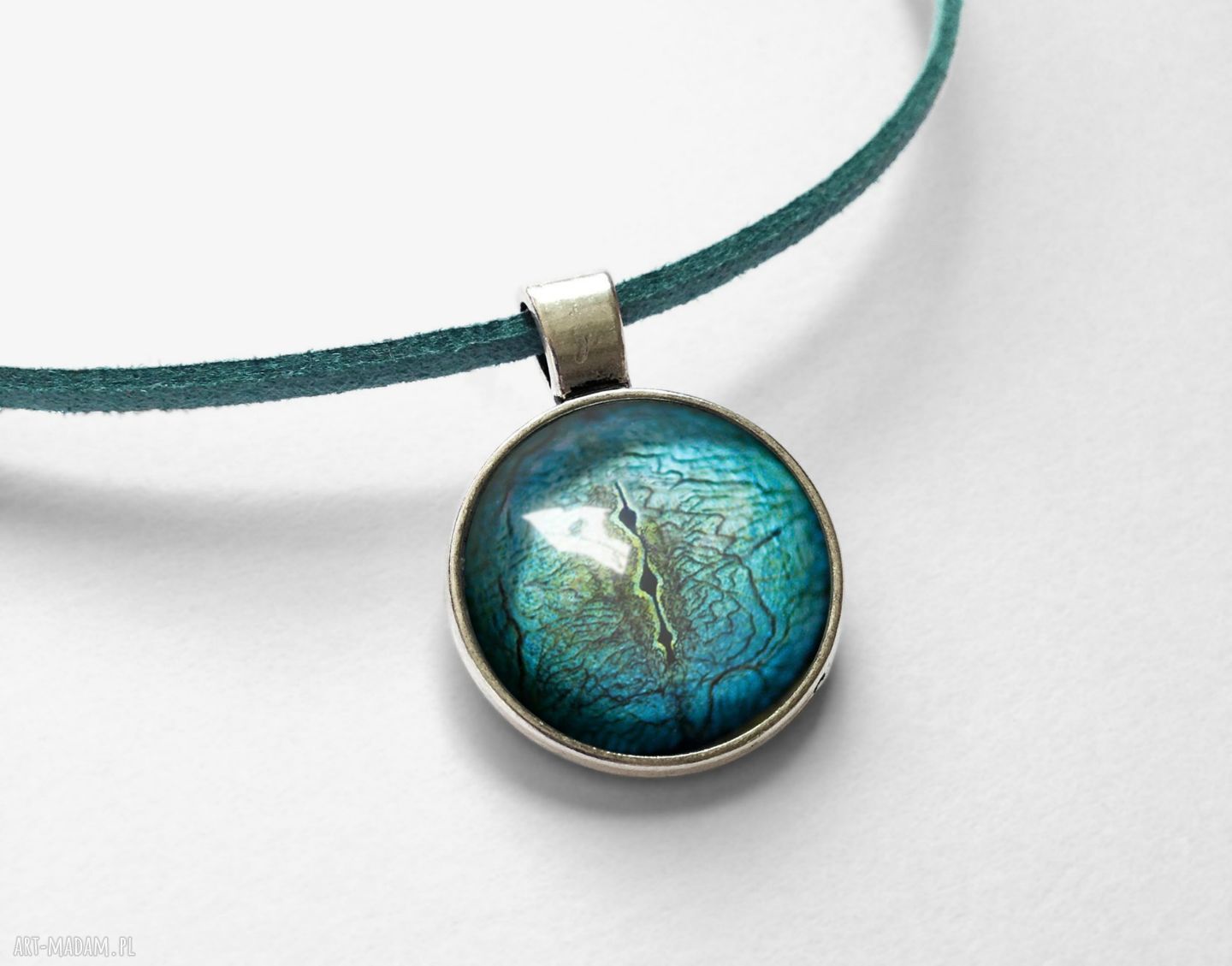 naszyjniki: Oko jaszczura Choker ręcznie wykonane