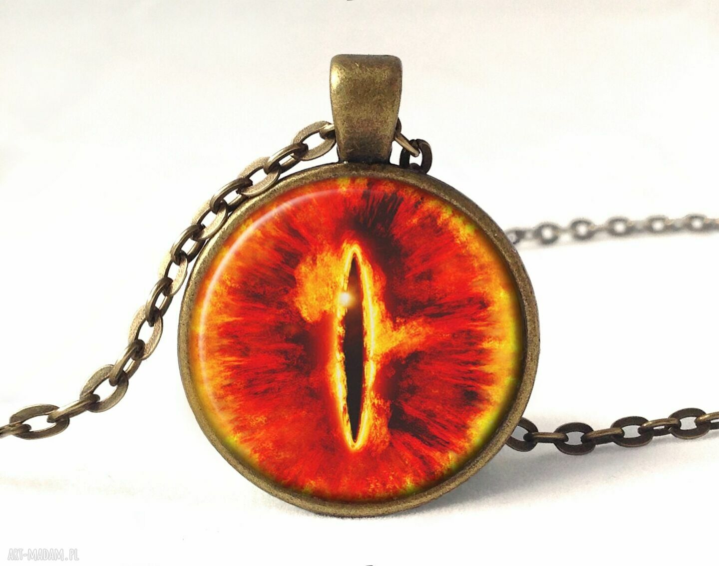 kolczyki: Oko Saurona duże kolczyki wiszące Handmade