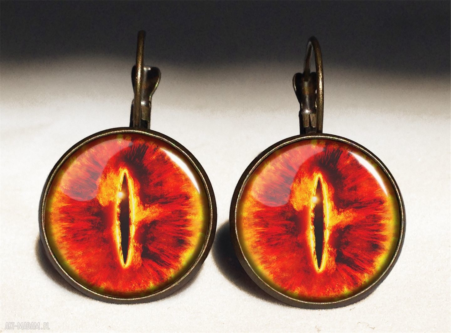 naszyjniki: Oko Saurona Medalion z łańcuszkiem HandMade