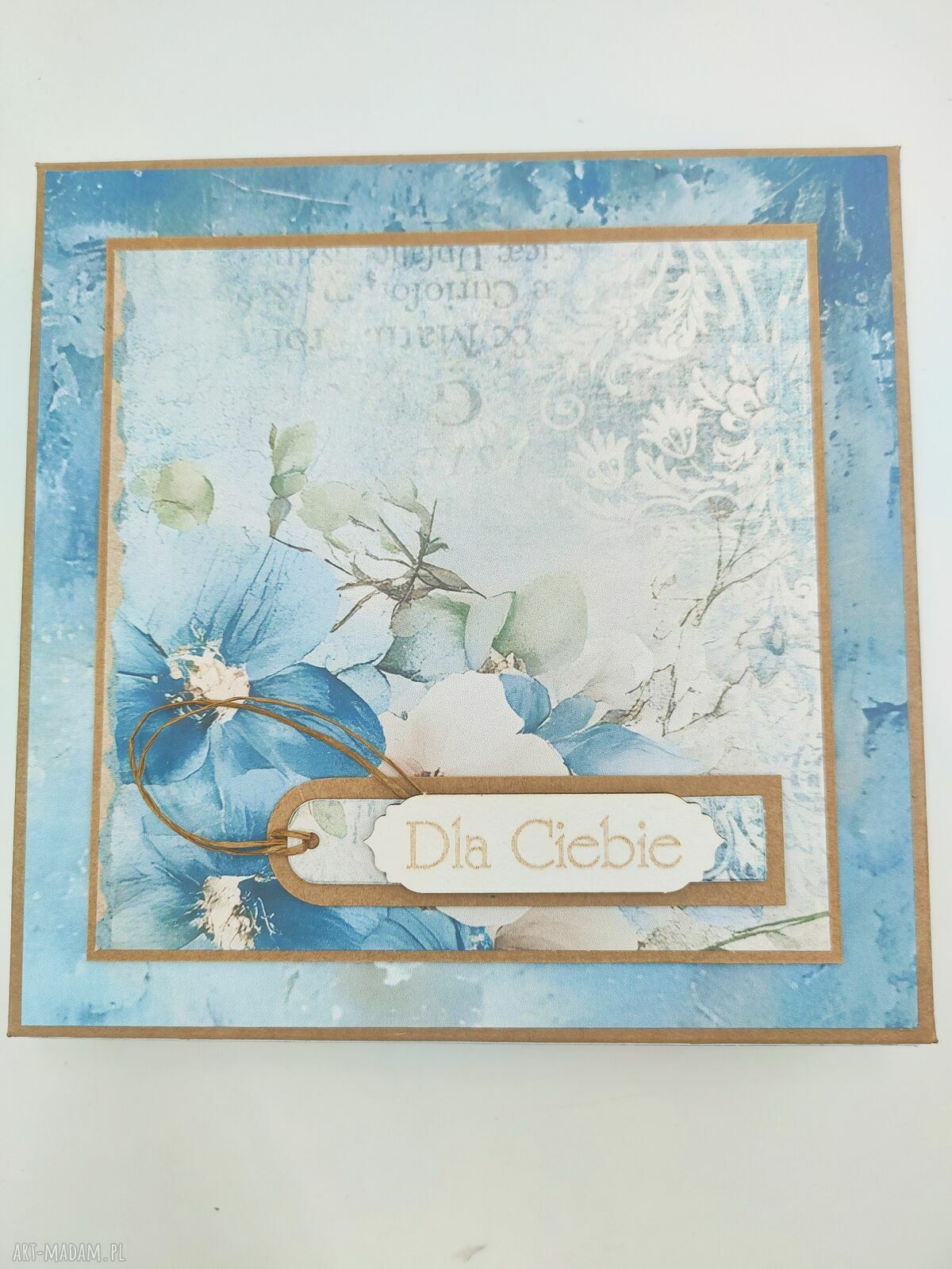 Elegancka kartka scrapbooking „Dla Ciebie” z pudełkiem na imieniny lub urodziny