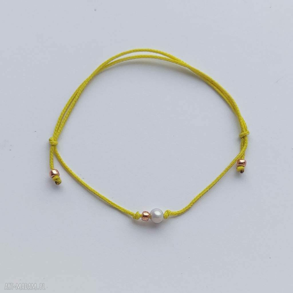 Okrąg bransoletka z perłą słodkowodną - handmade Katarzyna Kaminska