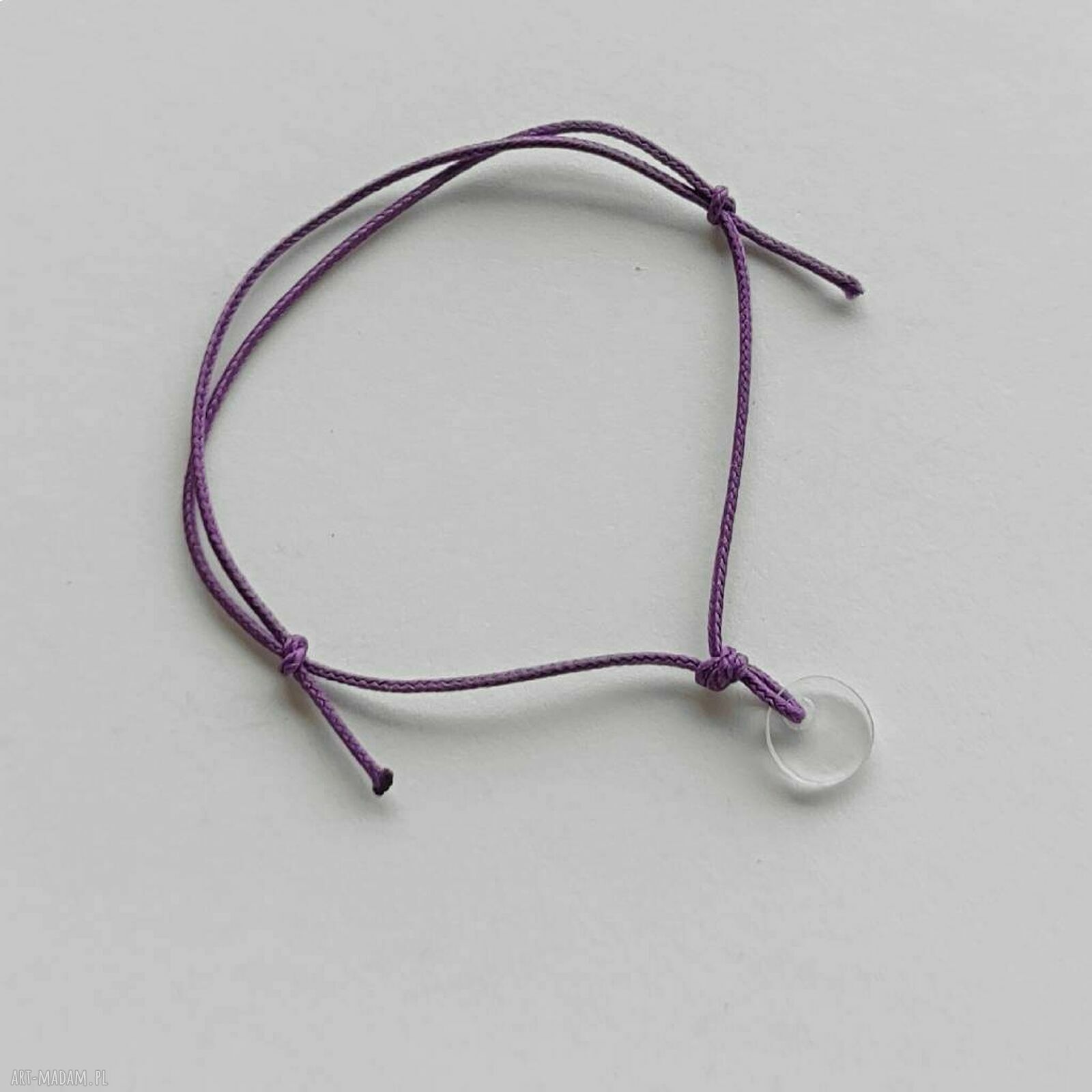 OKRĄG - bransoletka handmade z fioletowym sznurkiem