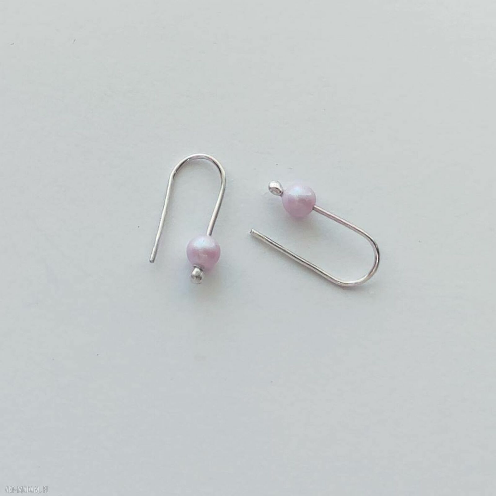 Okrągłe kolczyki ze srebra 925 z perłą Swarovski