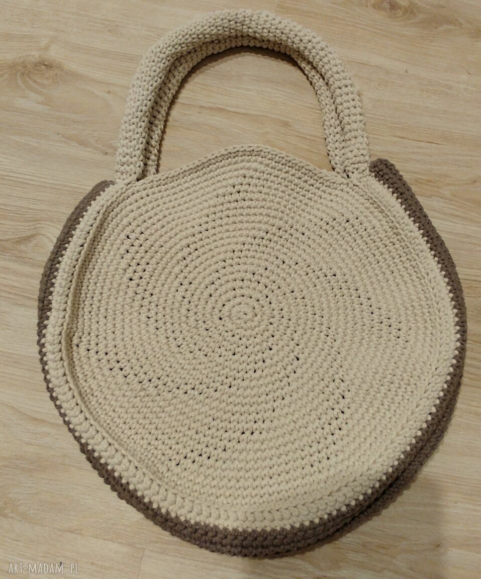 Okrągła torba na ramię Whole Wool - na szydełku ze sznurka