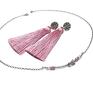 srebro kolczyki boho antique pink vol. 3 -