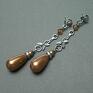 oryginalne kolczyki srebro copper pearls -