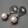 handmade nude pearls kolczyki