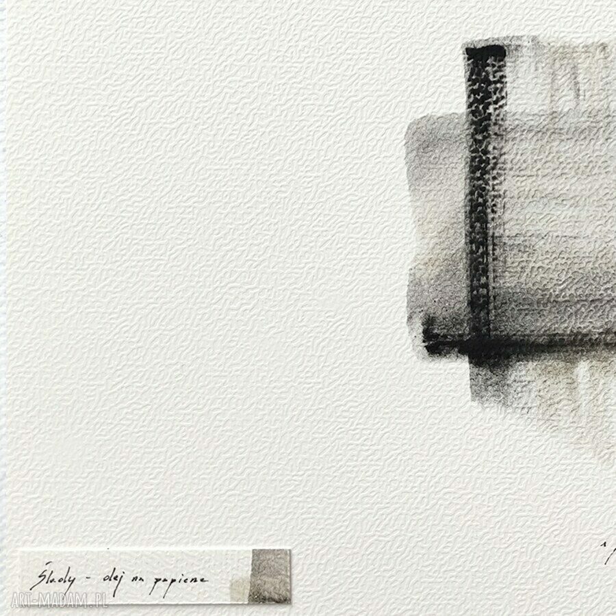 Obraz olejny na papierze "Ślady" 03 w sepii - dekoracja do sypialni 40x30 cm