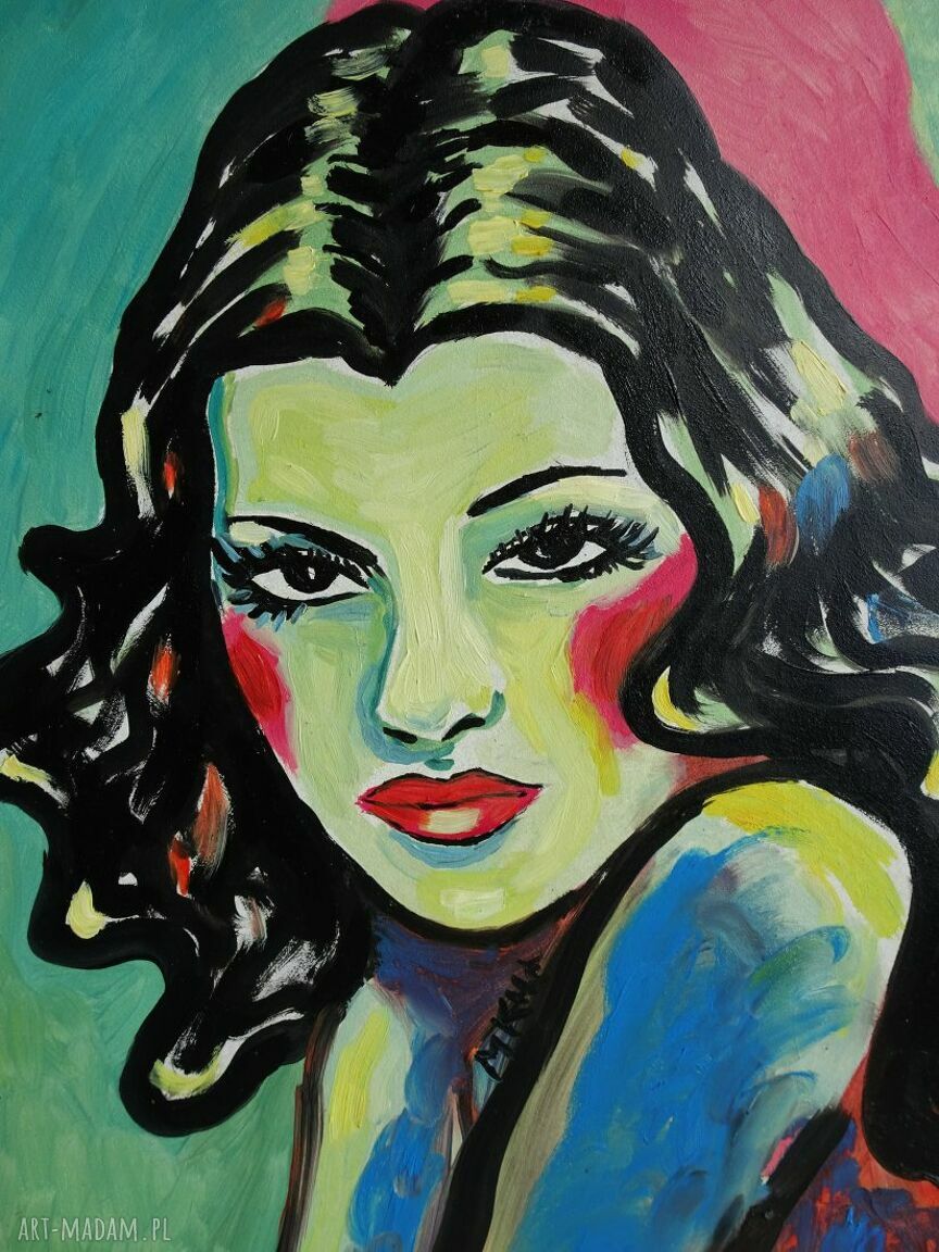 Ręcznie malowany obraz olejny Gilda Rita Hayworth - limitowana edycja
