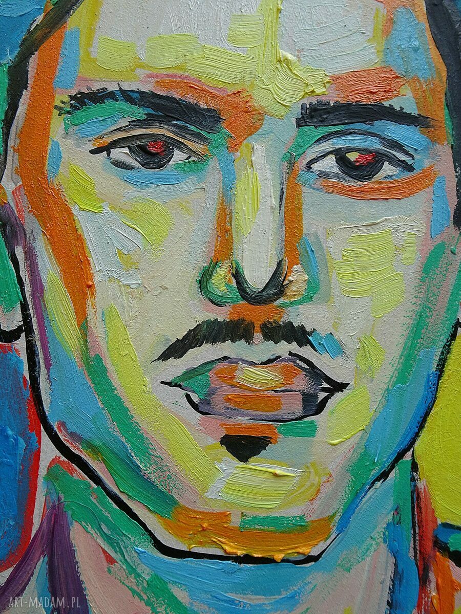 Obraz olejny Johnny Deep - fowizm, ekspresja i portret do nowoczesnego wnętrza