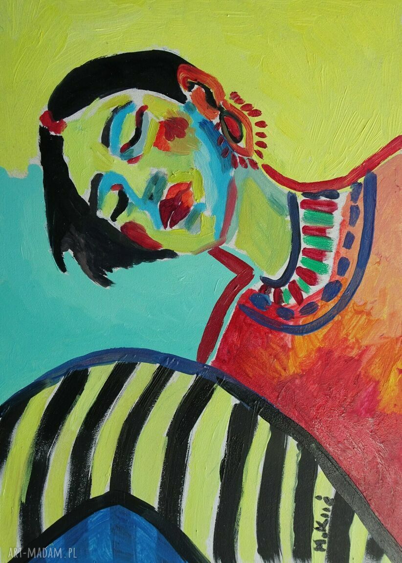 Olejny obraz grunge Nirvana w stylu industrial - 21x29 cm