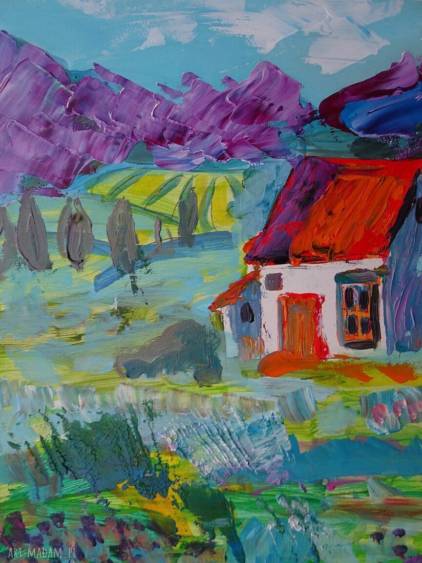 Obraz olejny „Polska wieś spokojna” - industrial - Edycja limitowana 30x40 cm