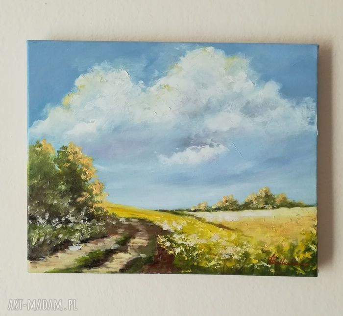 Olejny sygnowany obraz „5” - 25 x 30 cm (płótno, werniksowany)