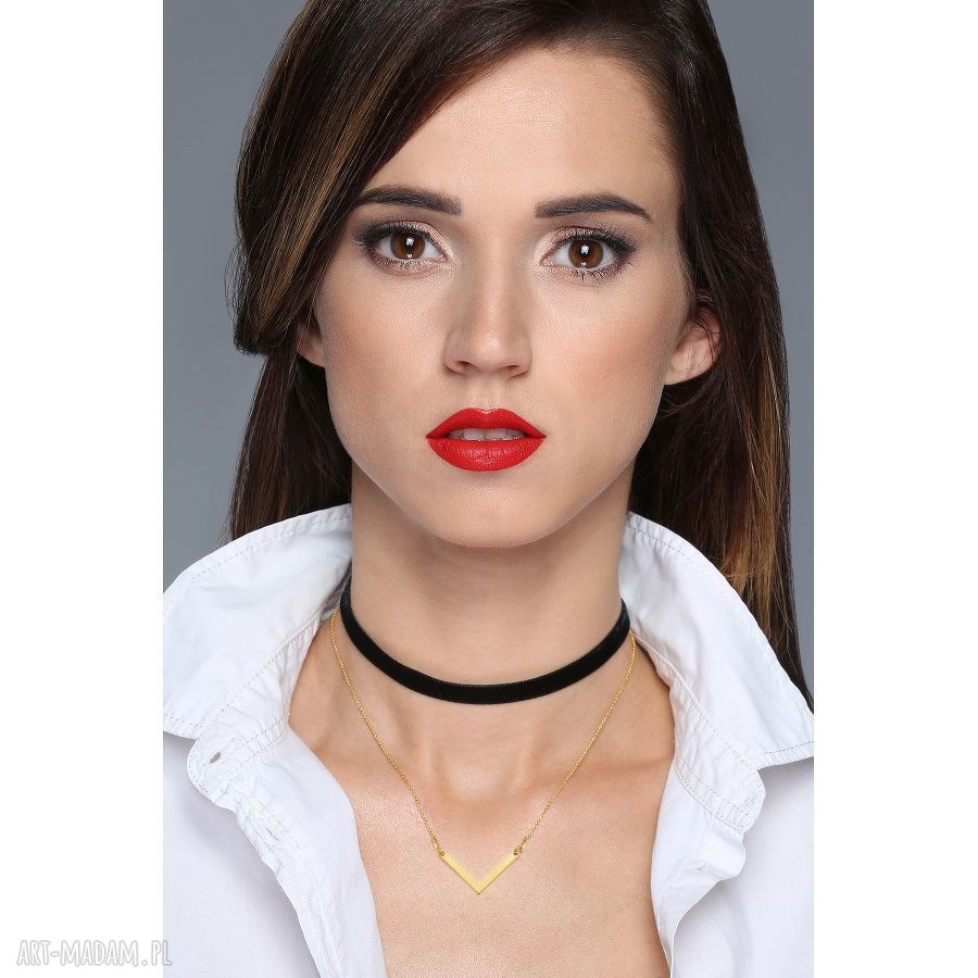 naszyjniki: OLIWKOWY AKSAMITNY CHOKER Z REGULOWANYM ZAPIĘCIEM Ręcznie robione