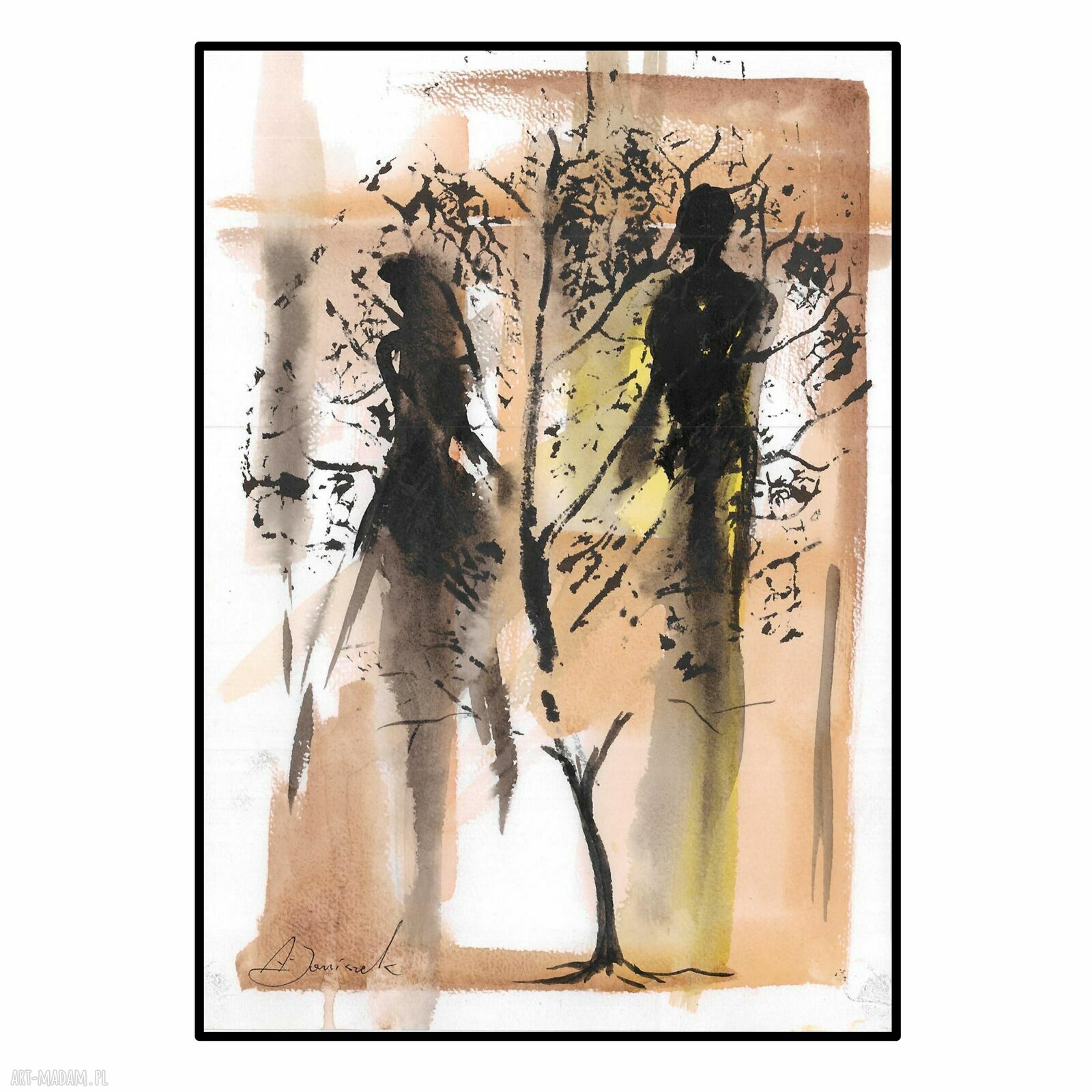 „Ona i On” - akwarela 21x30 cm, para kobieta oryginał